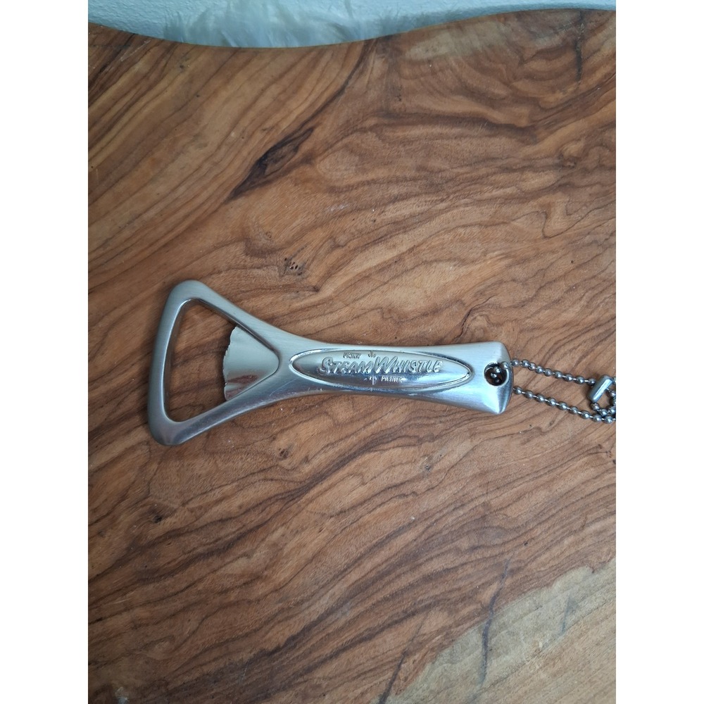 Steam Whistle Brewing Metal Bottle Opener Handheld Silver Pilsner Logo Keychain